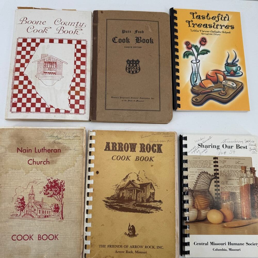 Vintage Missouri Community Cookbooks Lot 6 Church Local Recipes Spiral Regional